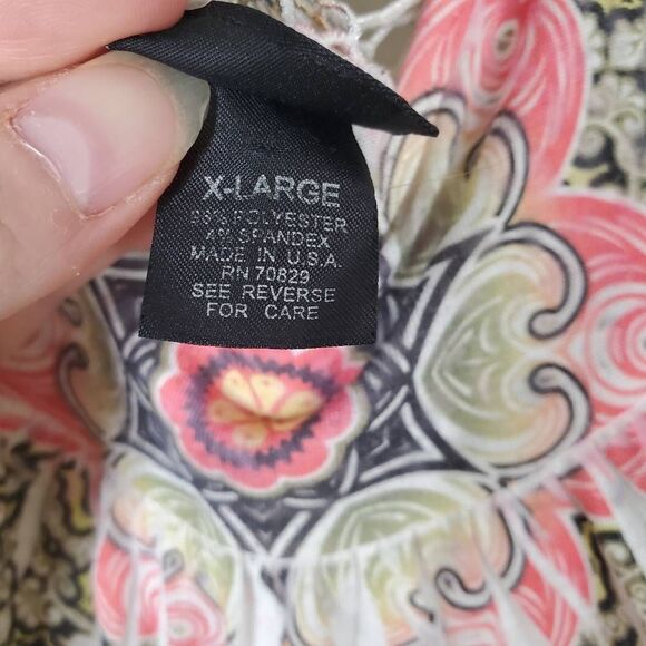 Rue 21 Mandala Print Crochet Back Sleeveless Boho Tunic Top Multicolor XL - Picture 8 of 11